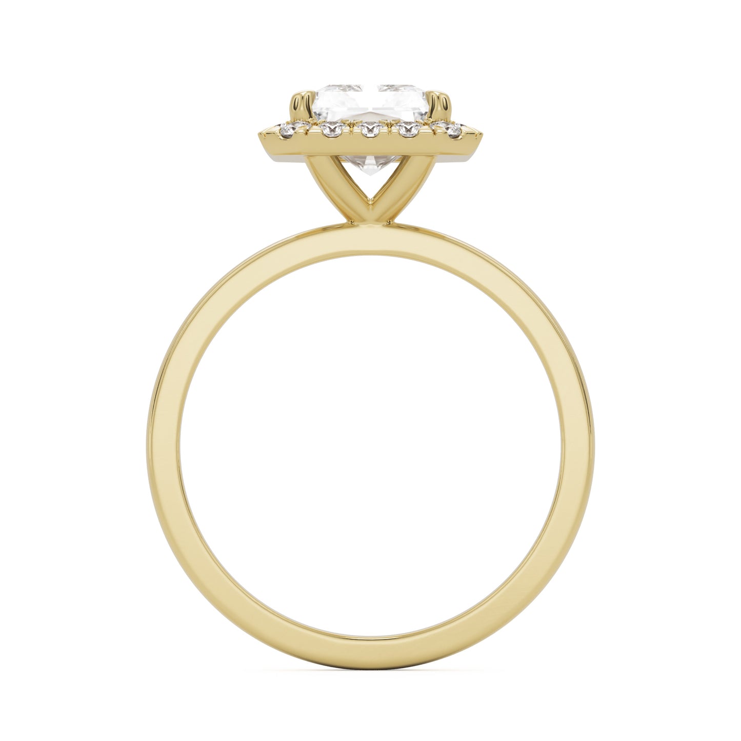 radiant moissanite halo 14k yellow gold