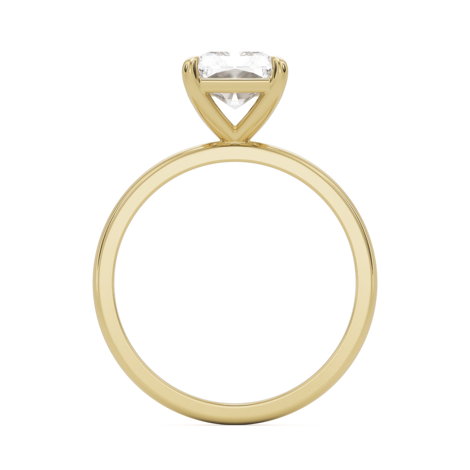 radiant moissanite plain 14k yellow gold