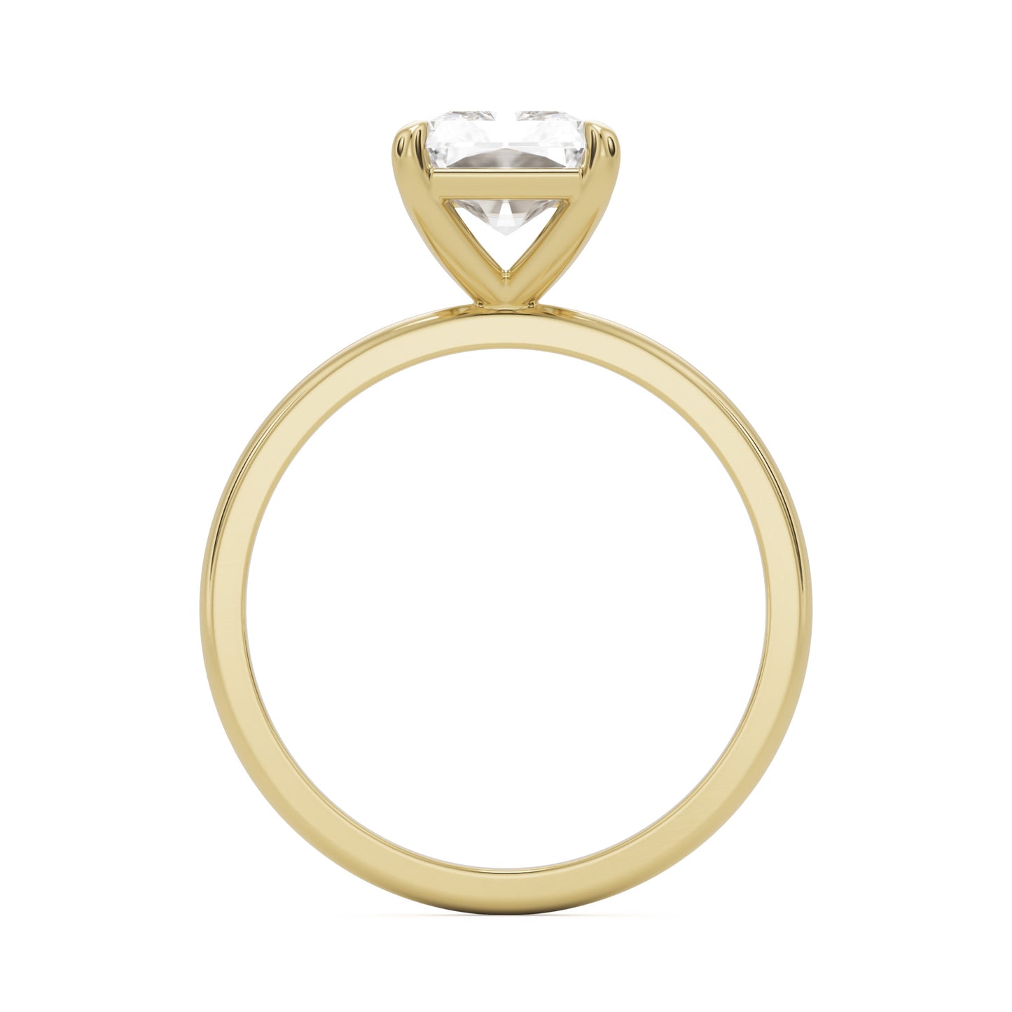 radiant moissanite plain 14k yellow gold