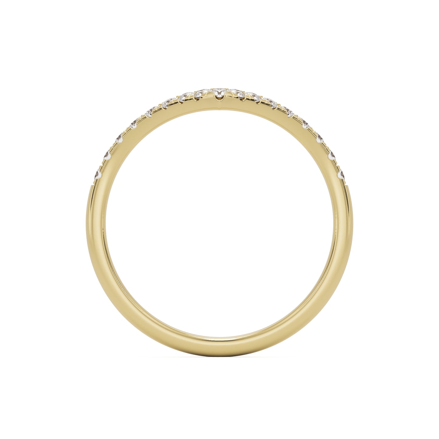 soft point pave wedding band 14k yellow gold