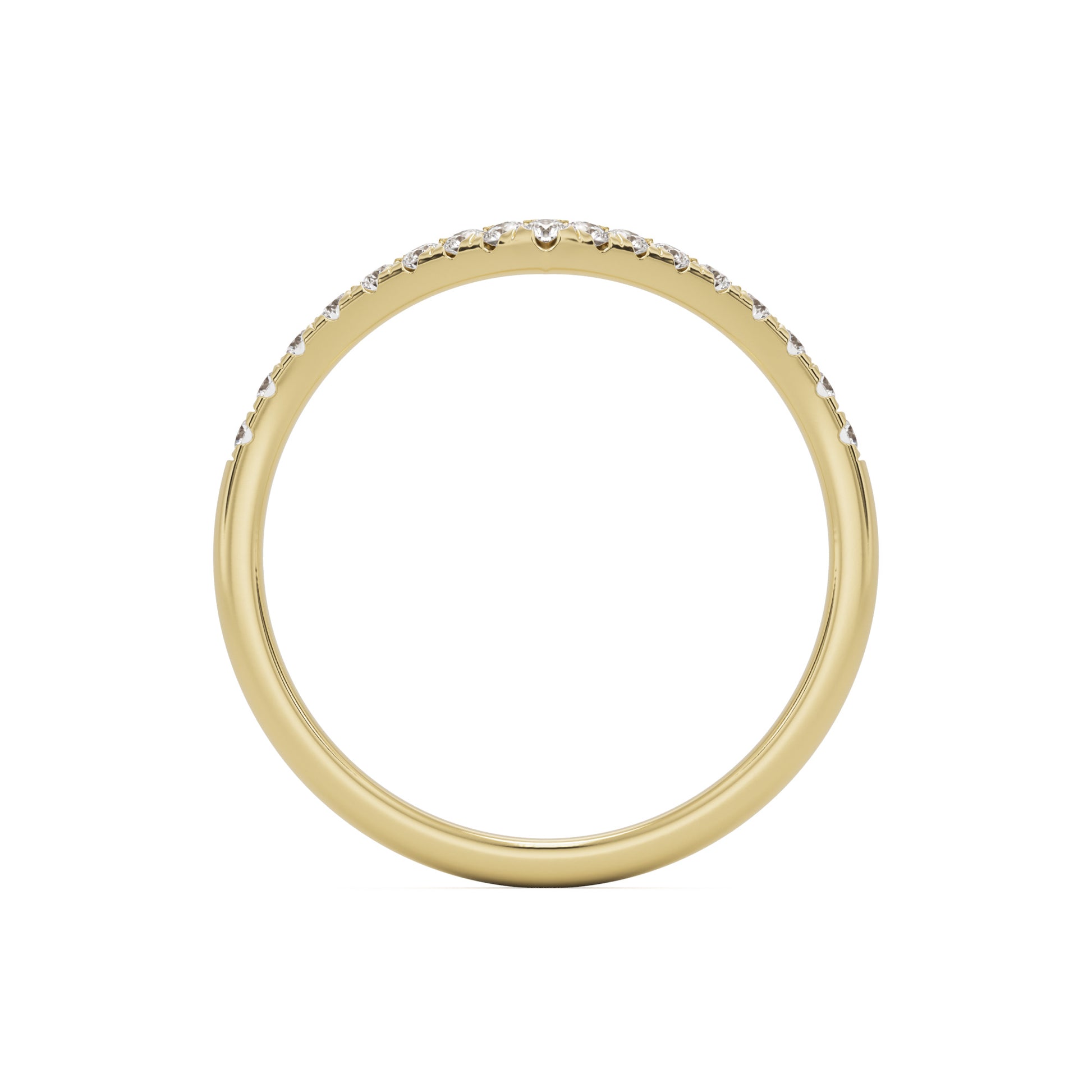 soft point pave wedding band 14k yellow gold