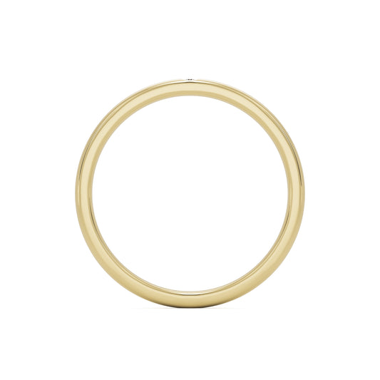 burnished wedding band 14k yellow gold
