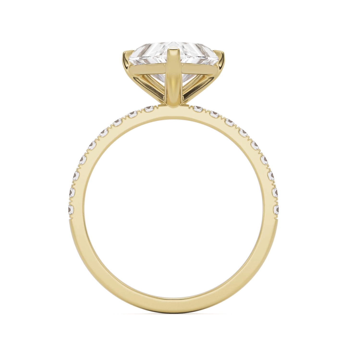 trillion pavé solitaire 14k yellow gold