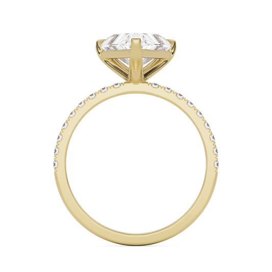 trillion pavé solitaire 14k yellow gold