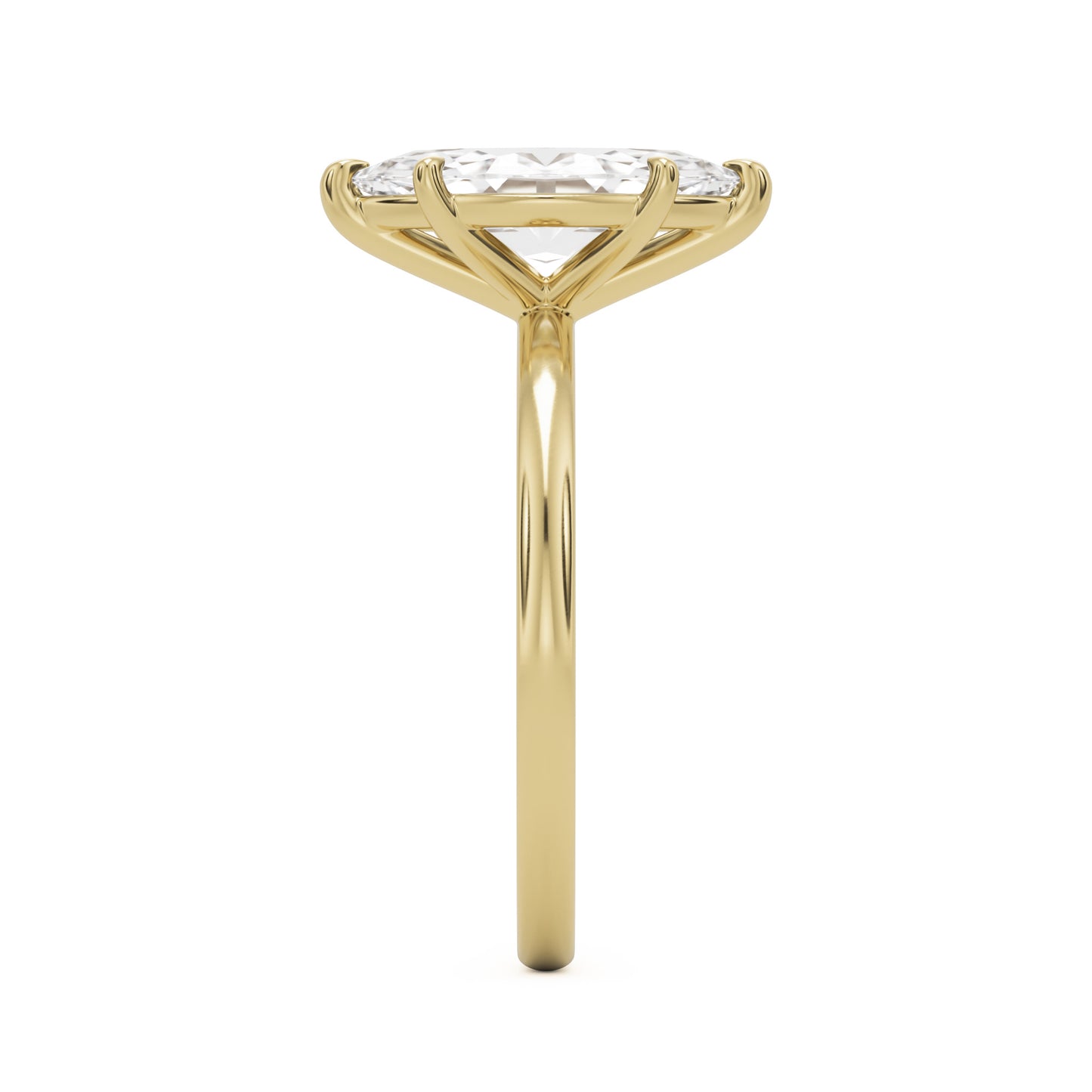 marquise moissanite plain 14k yellow gold