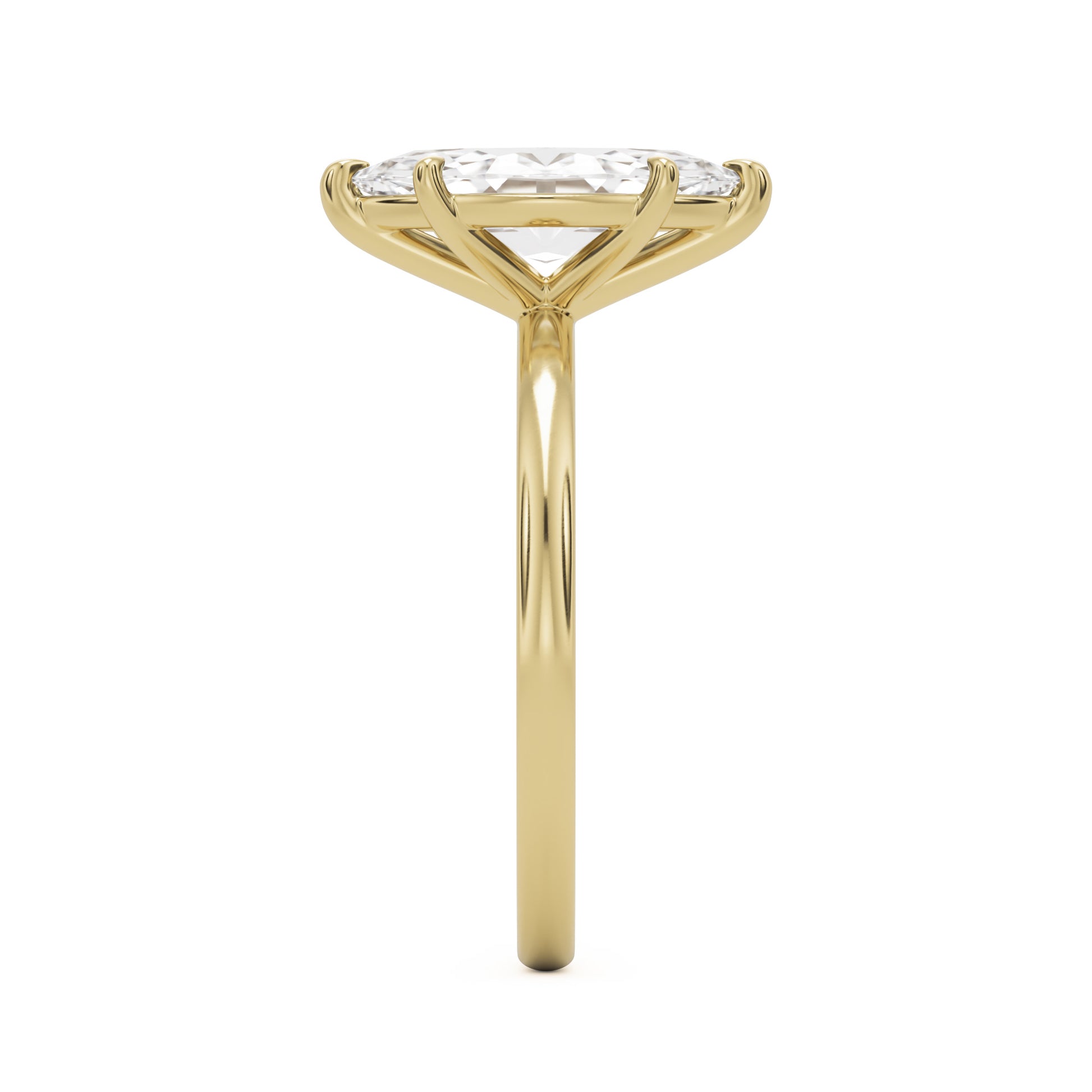 marquise moissanite plain 14k yellow gold