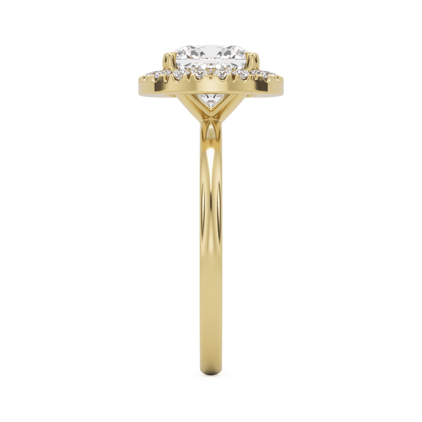 cushion halo 14k yellow gold