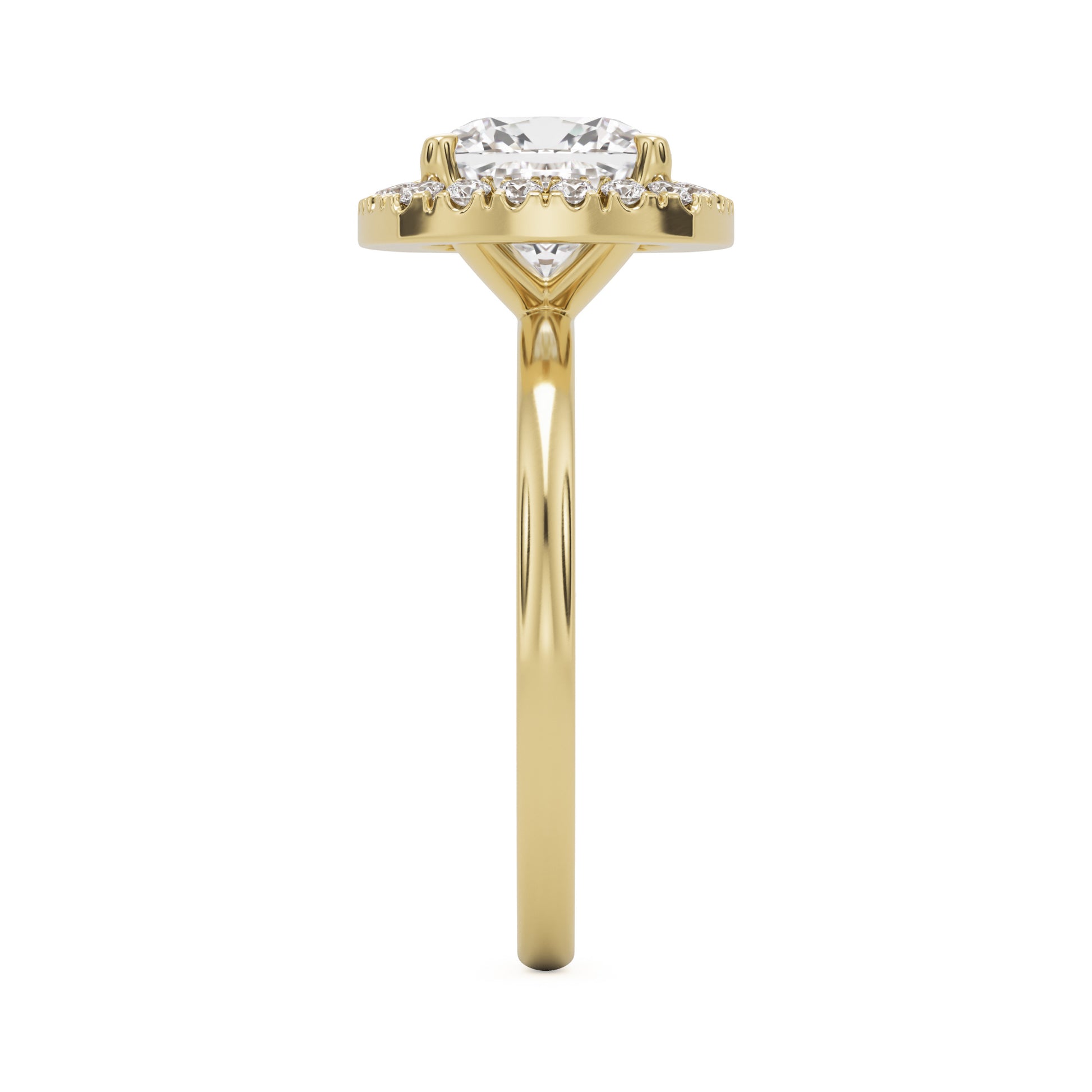 cushion halo 14k yellow gold