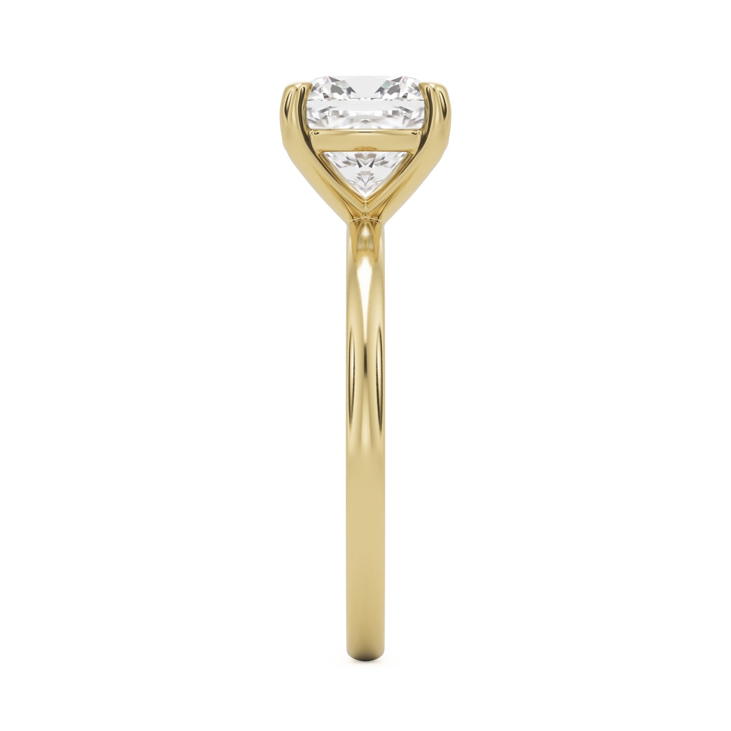 cushion solitaire 14k yellow gold