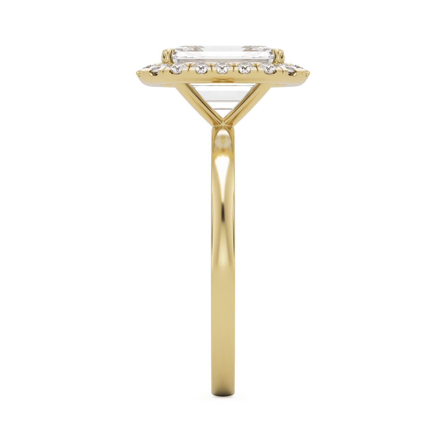 emerald halo 14K yellow gold