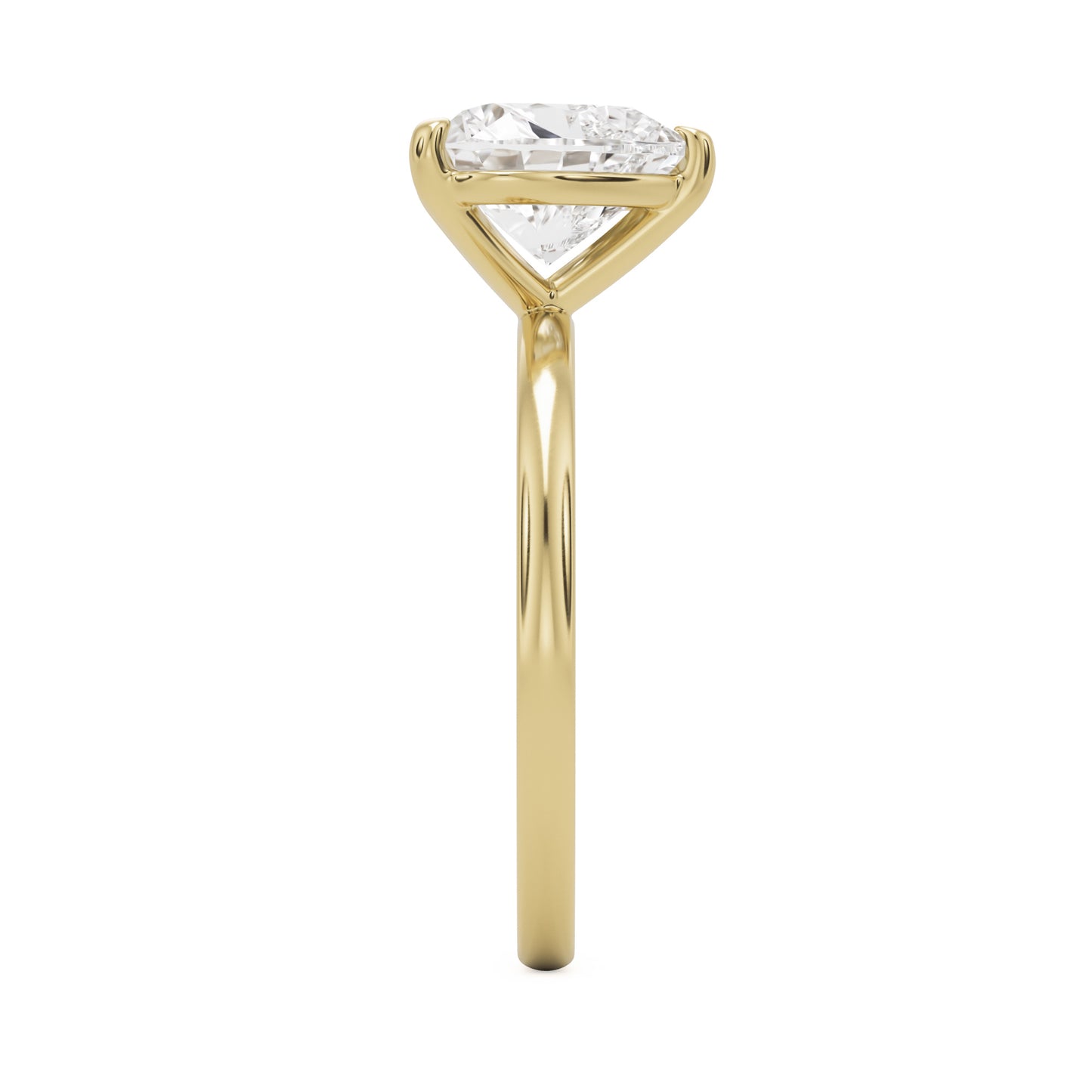 heart moissanite solitaire 14k yellow gold