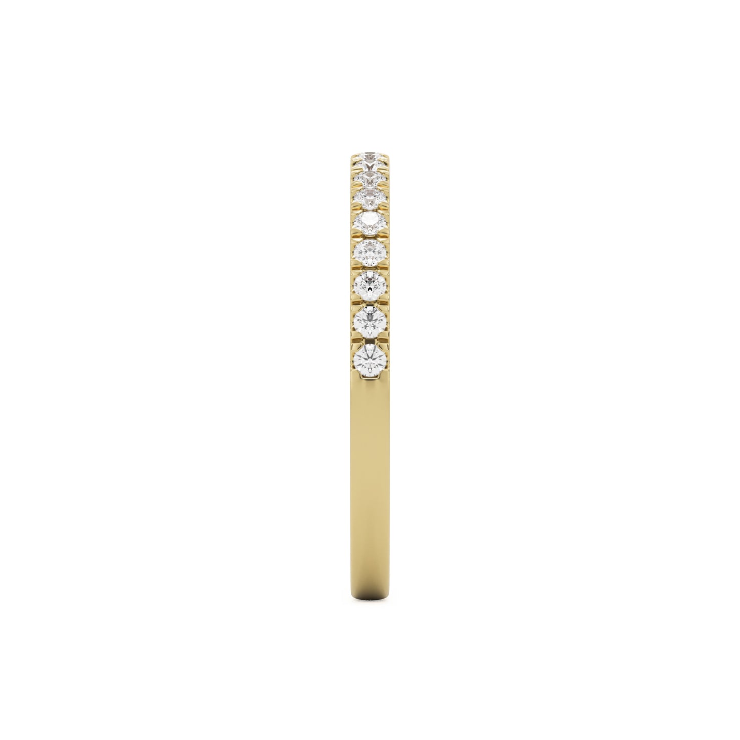pave wedding band 14k yellow gold