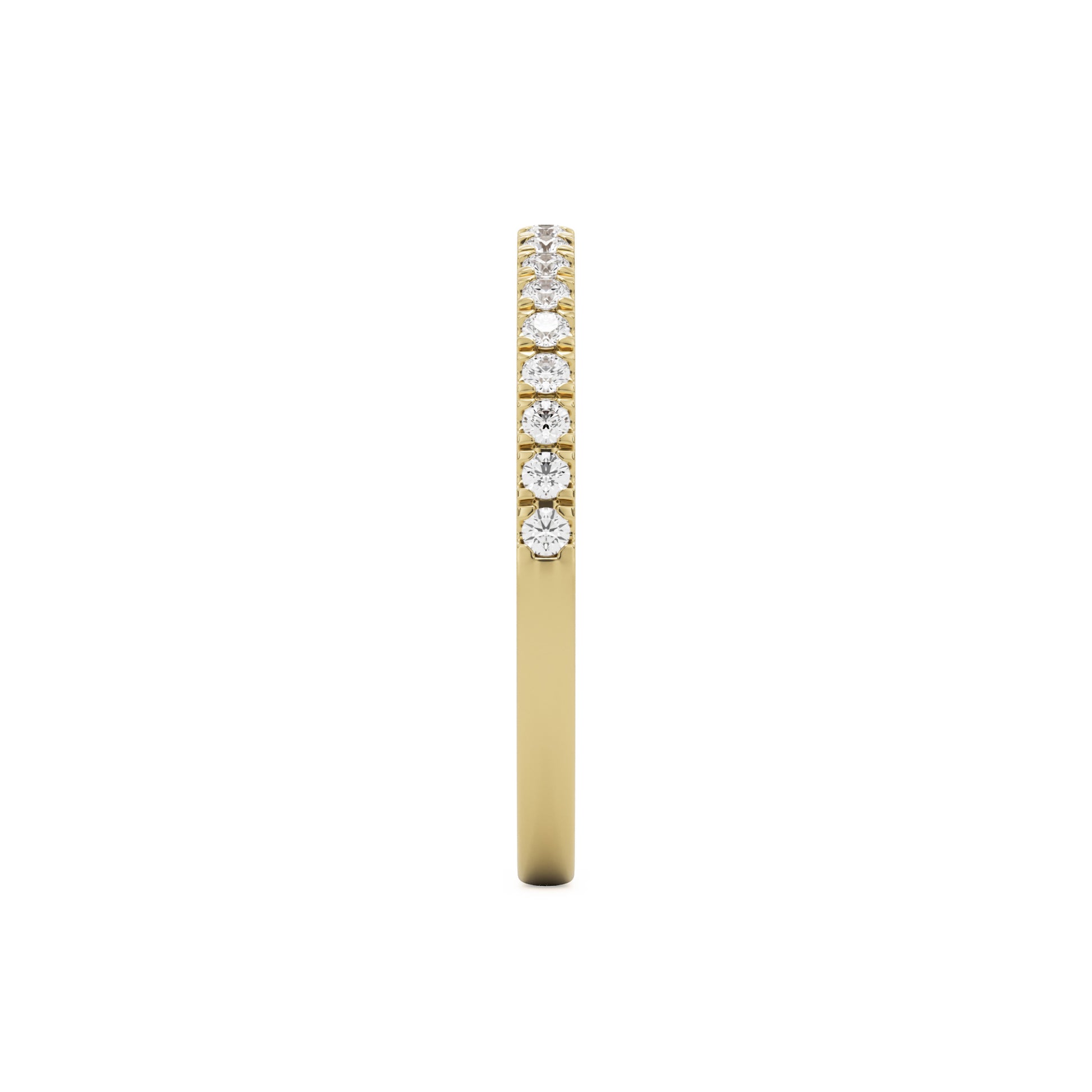 pave wedding band 14k yellow gold