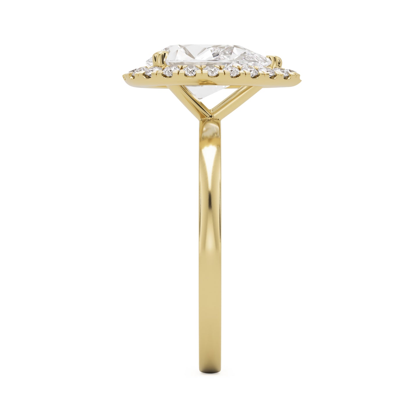 pear halo 14k yellow gold