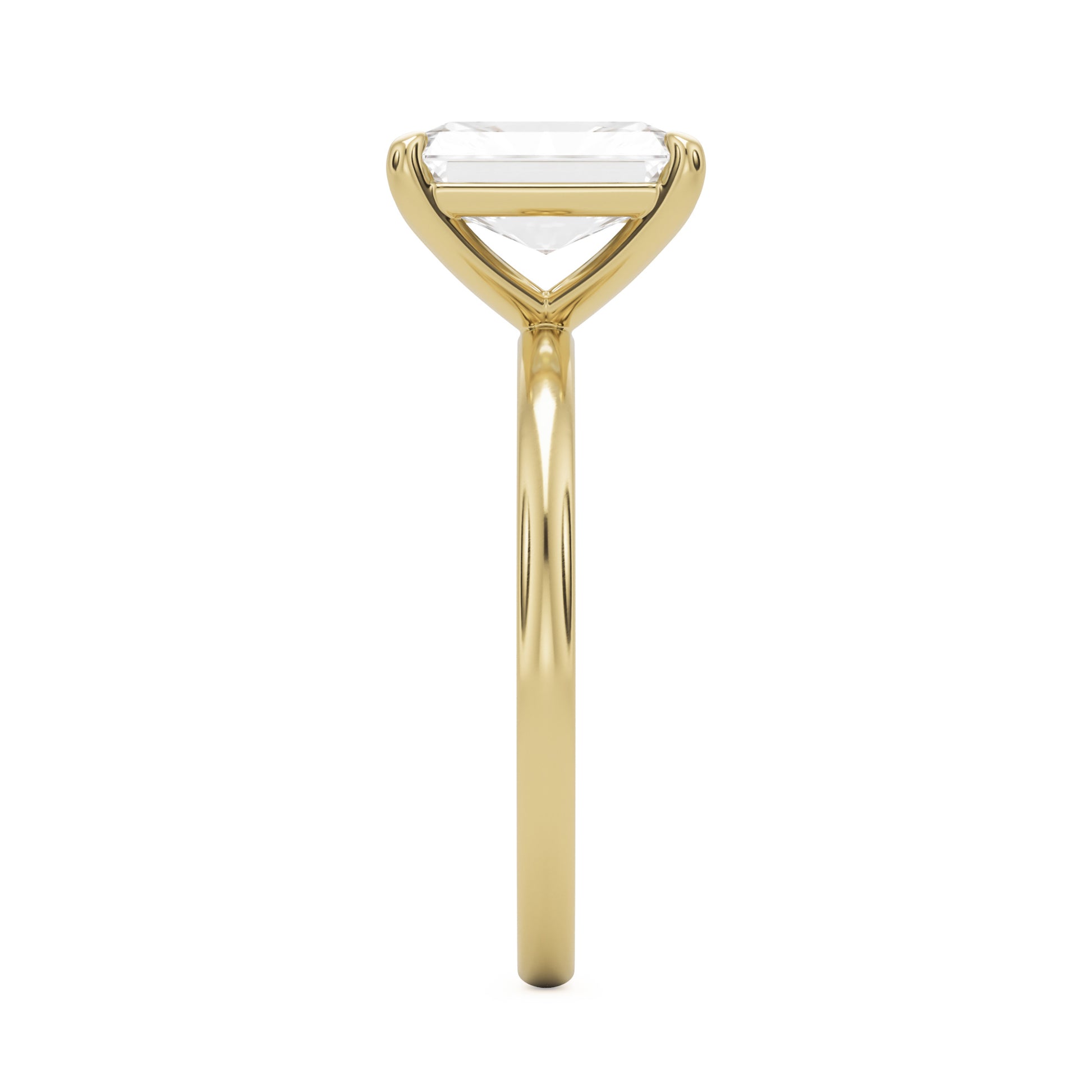 radiant moissanite plain 14k yellow gold