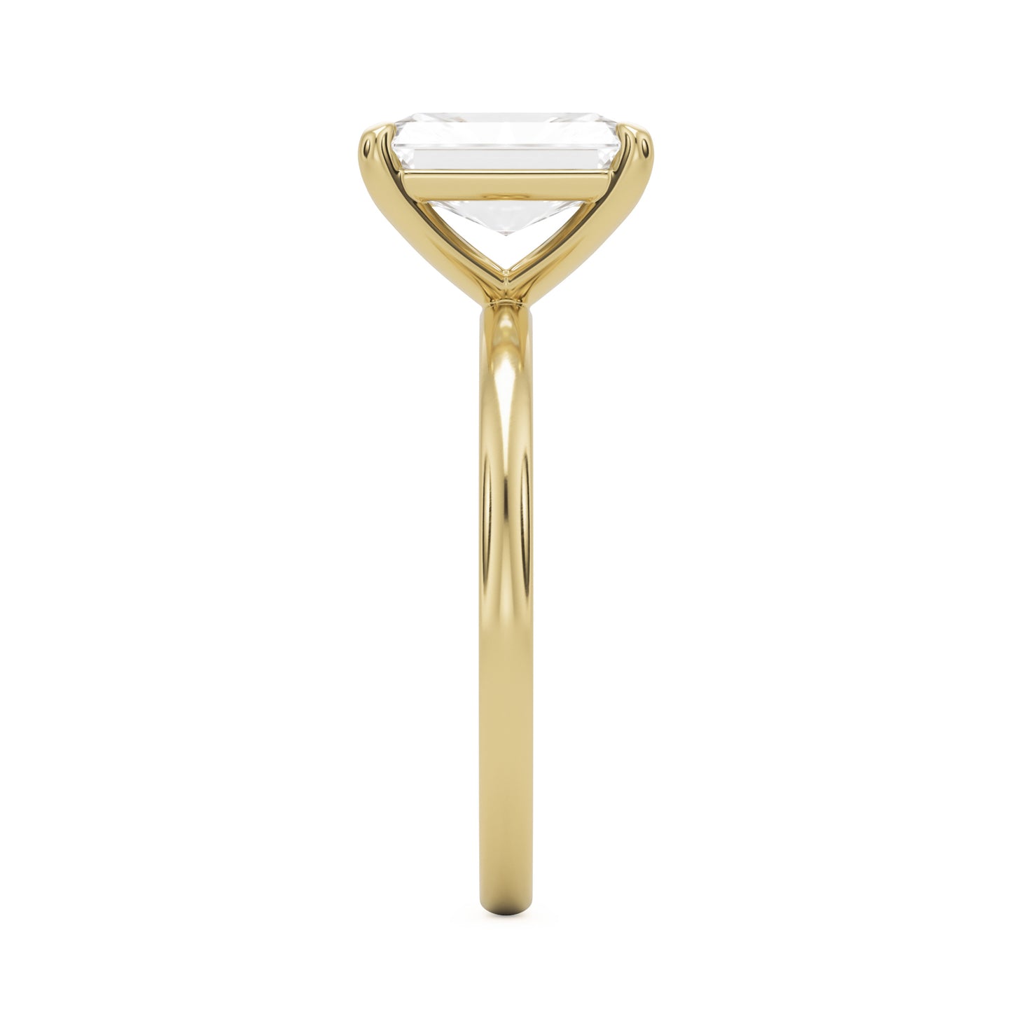 radiant moissanite plain 14k yellow gold