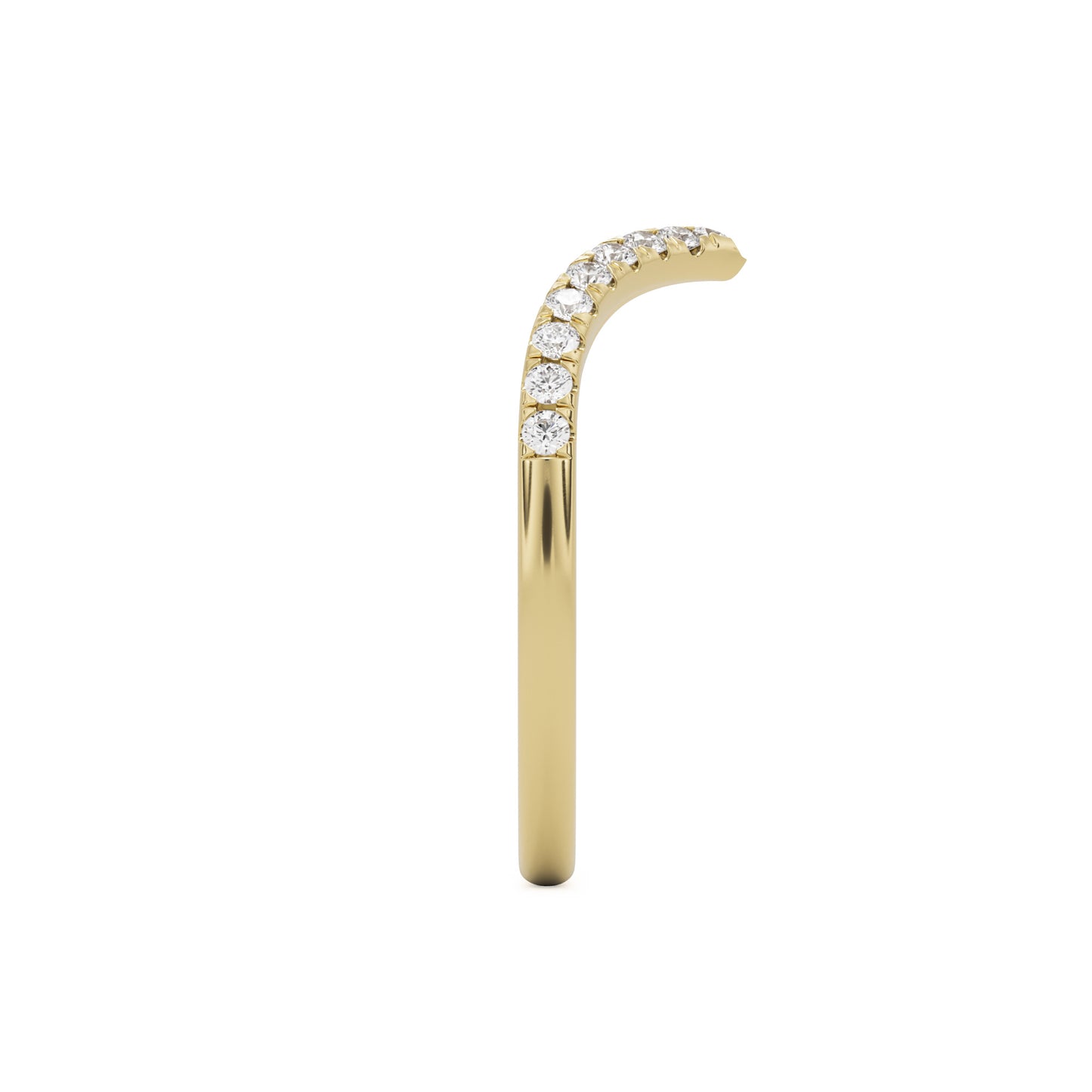soft point pave wedding band 14k yellow gold