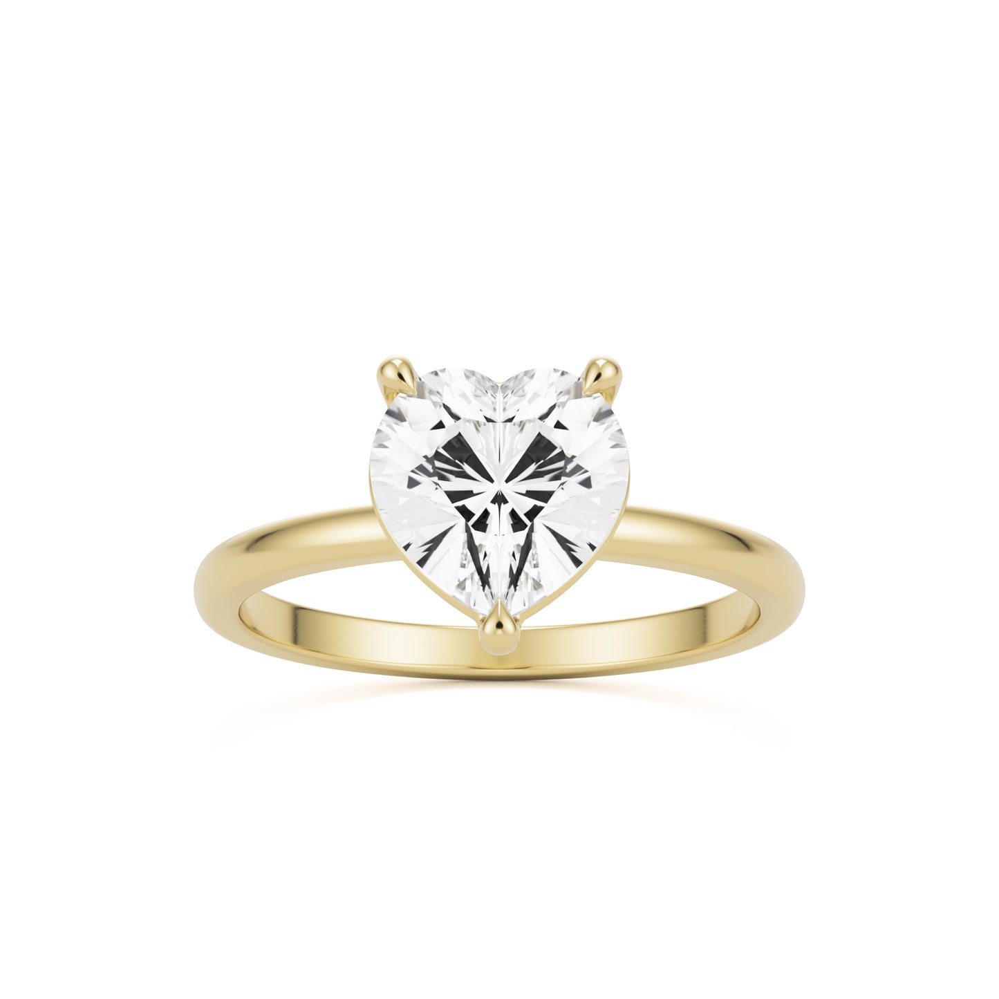 heart moissanite solitaire 14k yellow gold