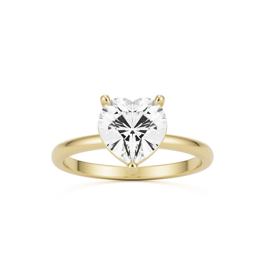 heart moissanite solitaire 14k yellow gold
