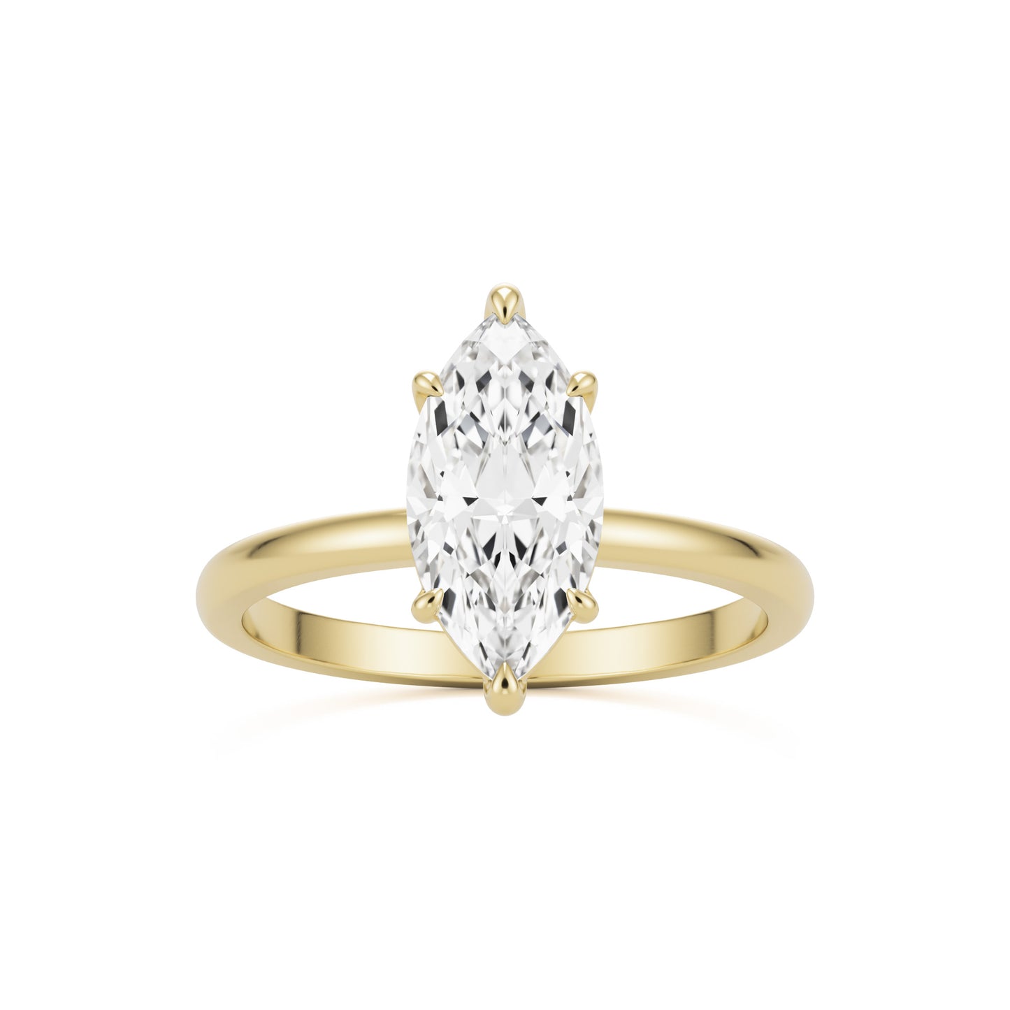 marquise moissanite plain 14k yellow gold