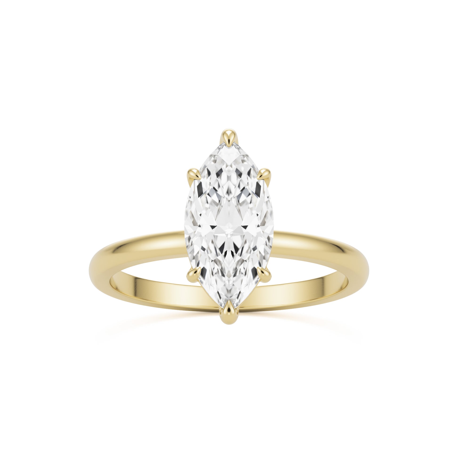 marquise moissanite plain 14k yellow gold