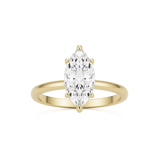 marquise moissanite plain 14k yellow gold