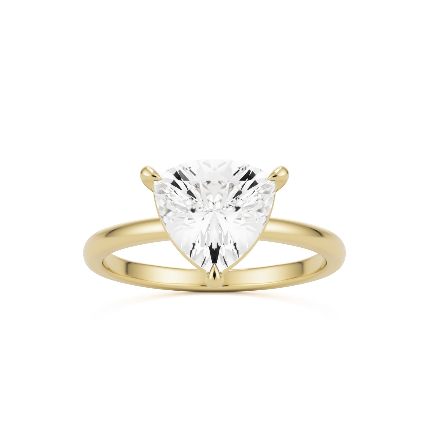 trillion plain 14k yellow gold