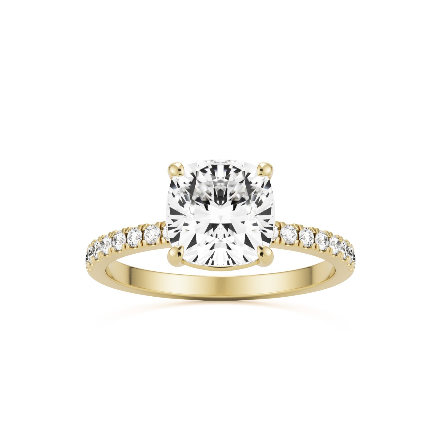 cushion solitaire 14k yellow gold