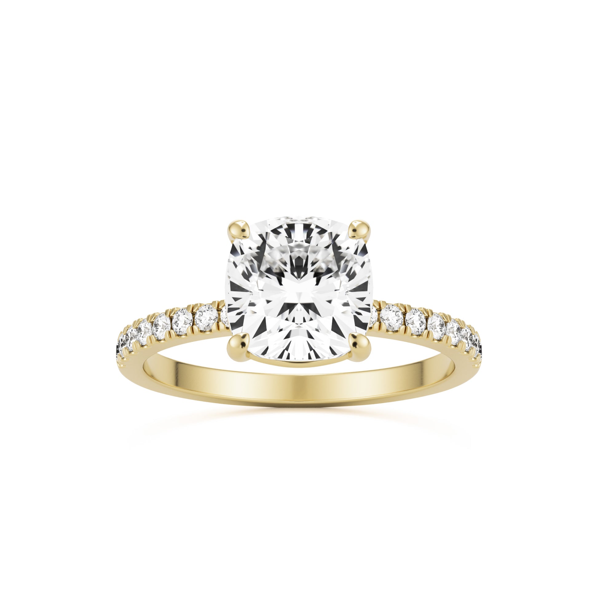 cushion solitaire 14k yellow gold