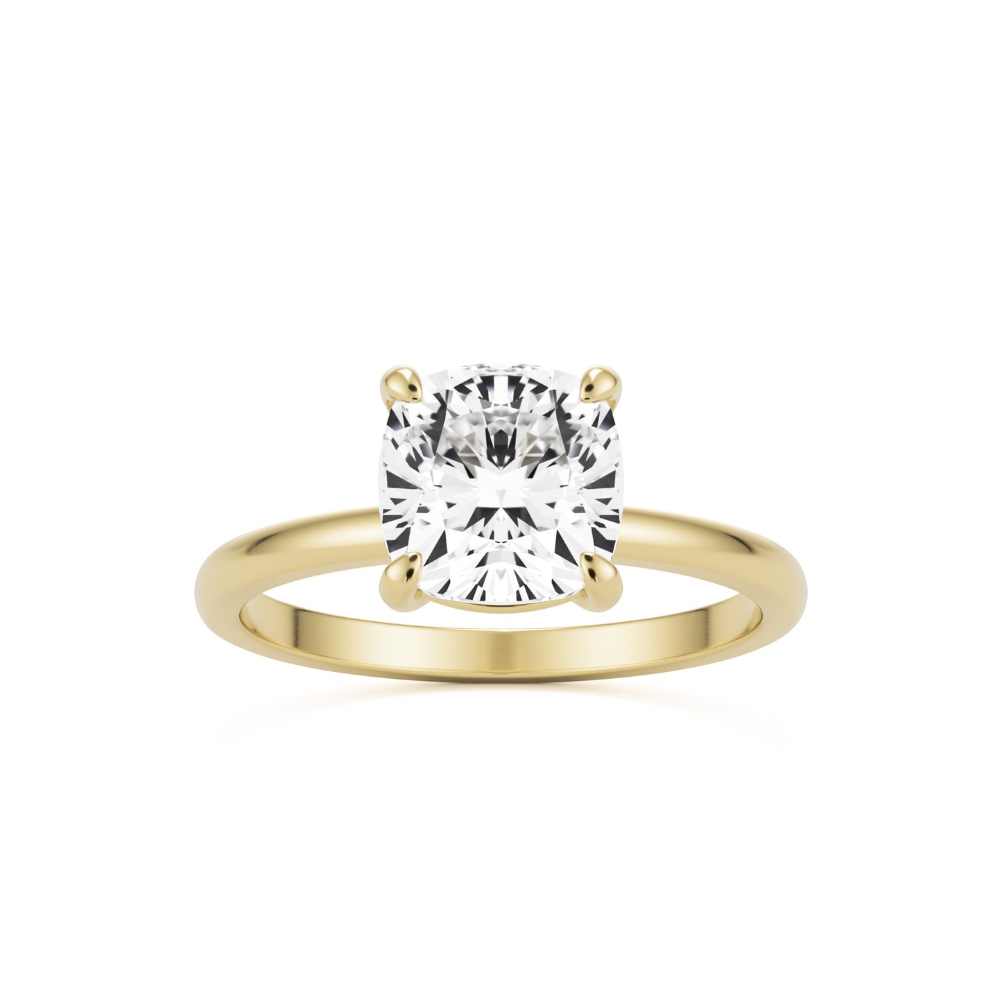 cushion solitaire 14k yellow gold