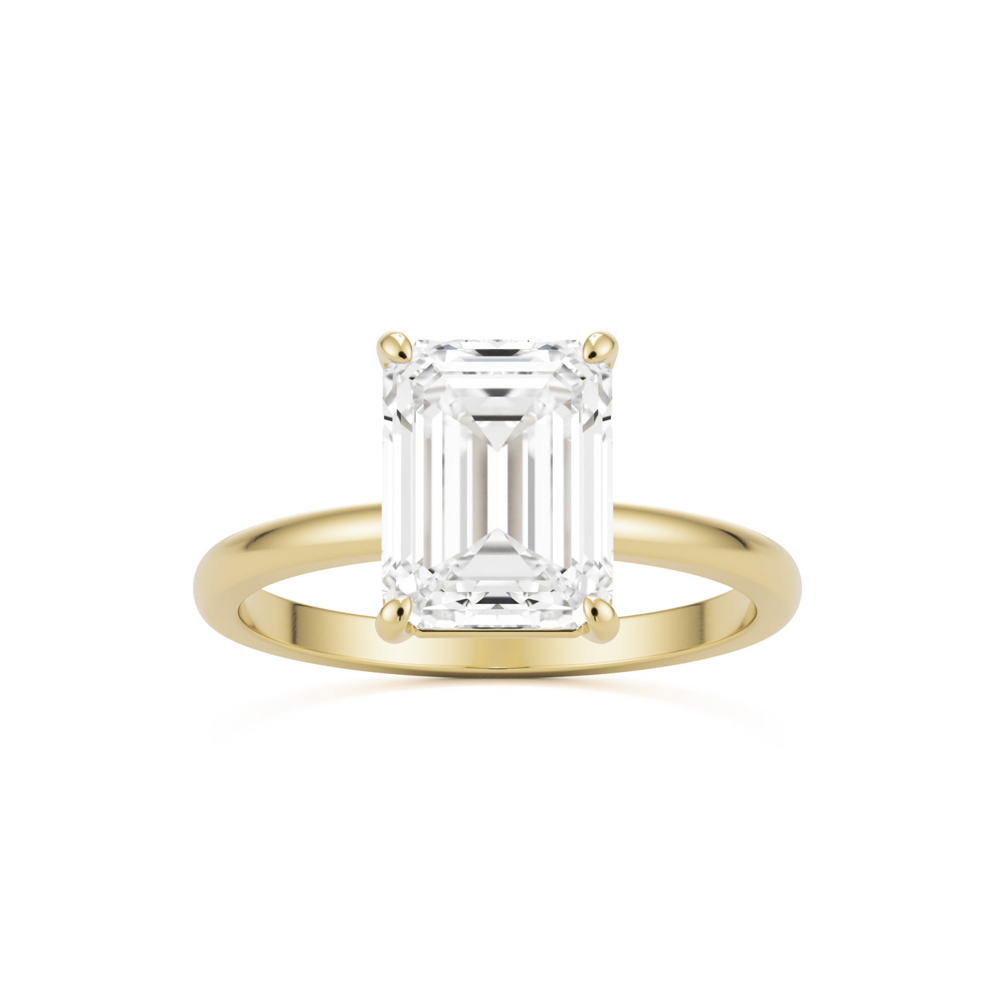 emerald solitaire 14k yellow gold