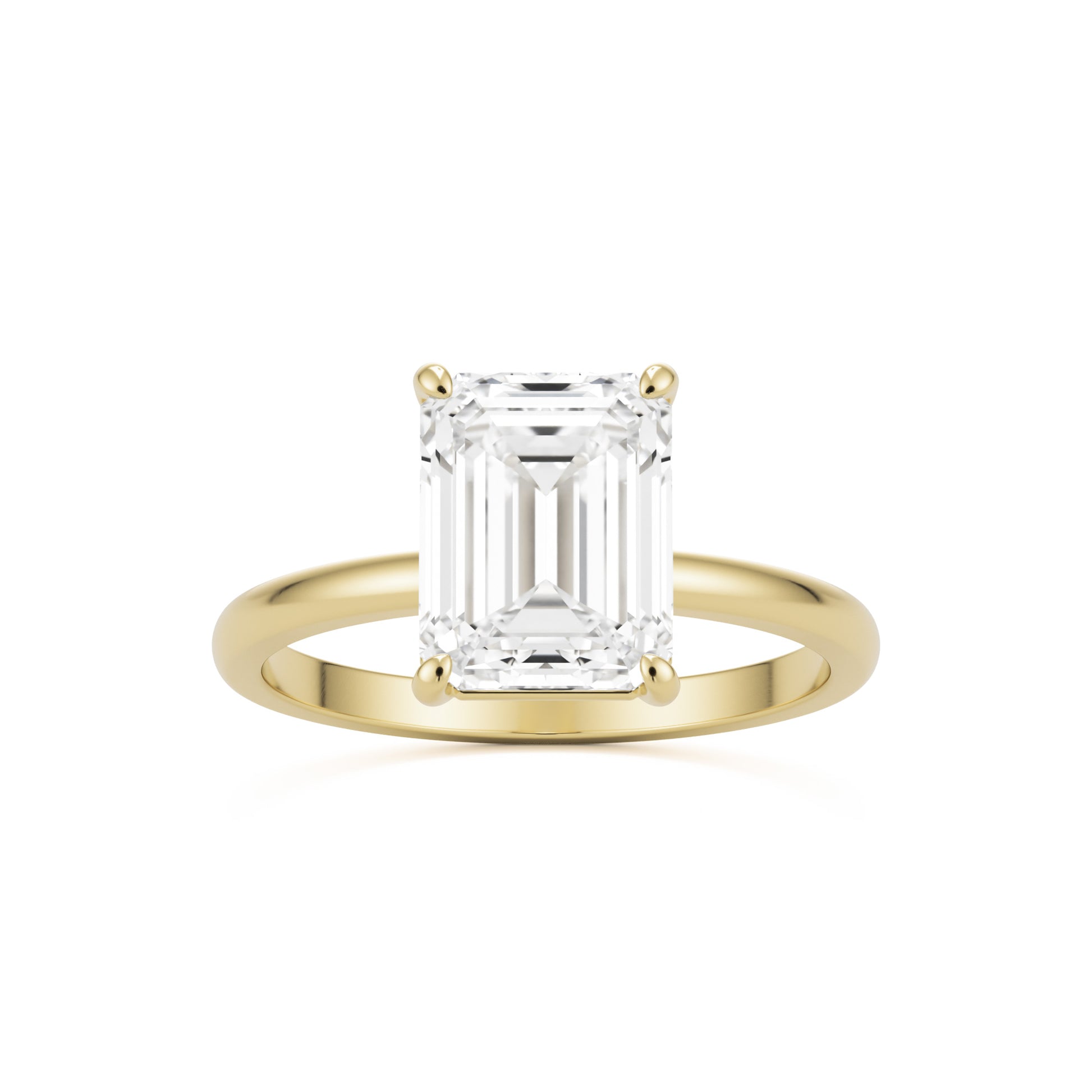 emerald solitaire 14k yellow gold