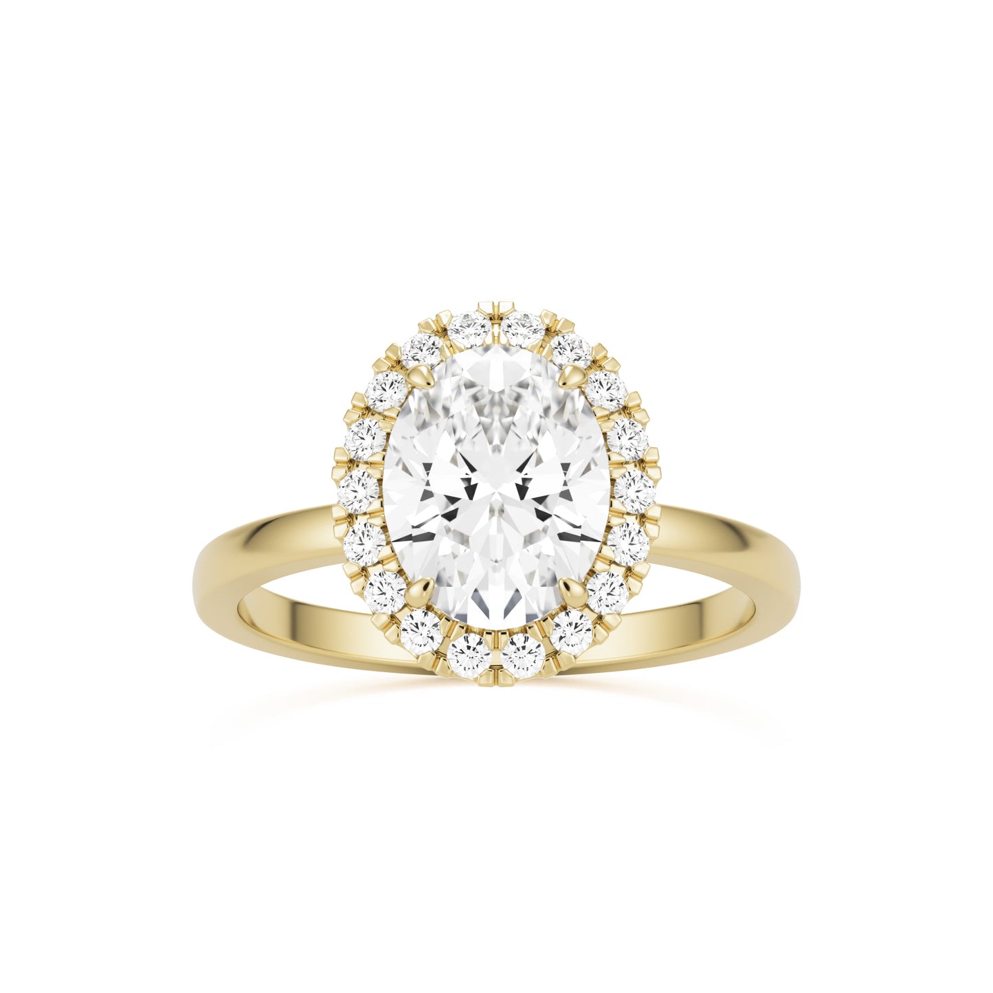 oval solitaire halo 14k yellow gold