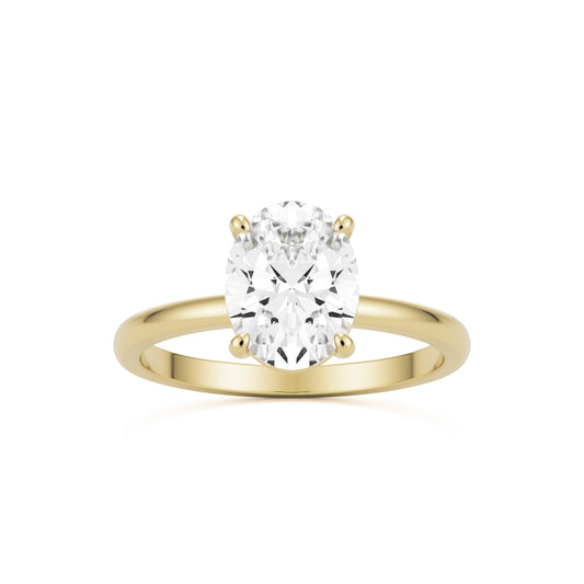 oval solitaire 14k yellow gold