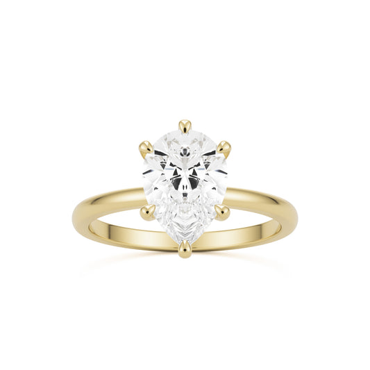 pear solitaire 14k yellow gold