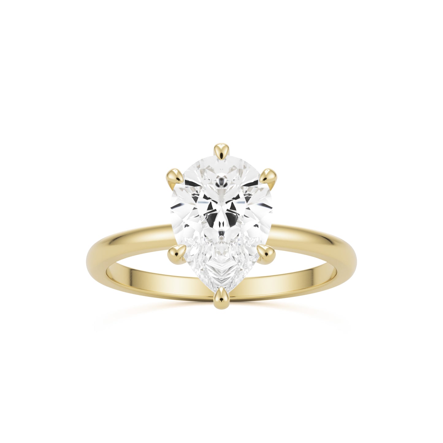 pear solitaire 14k yellow gold