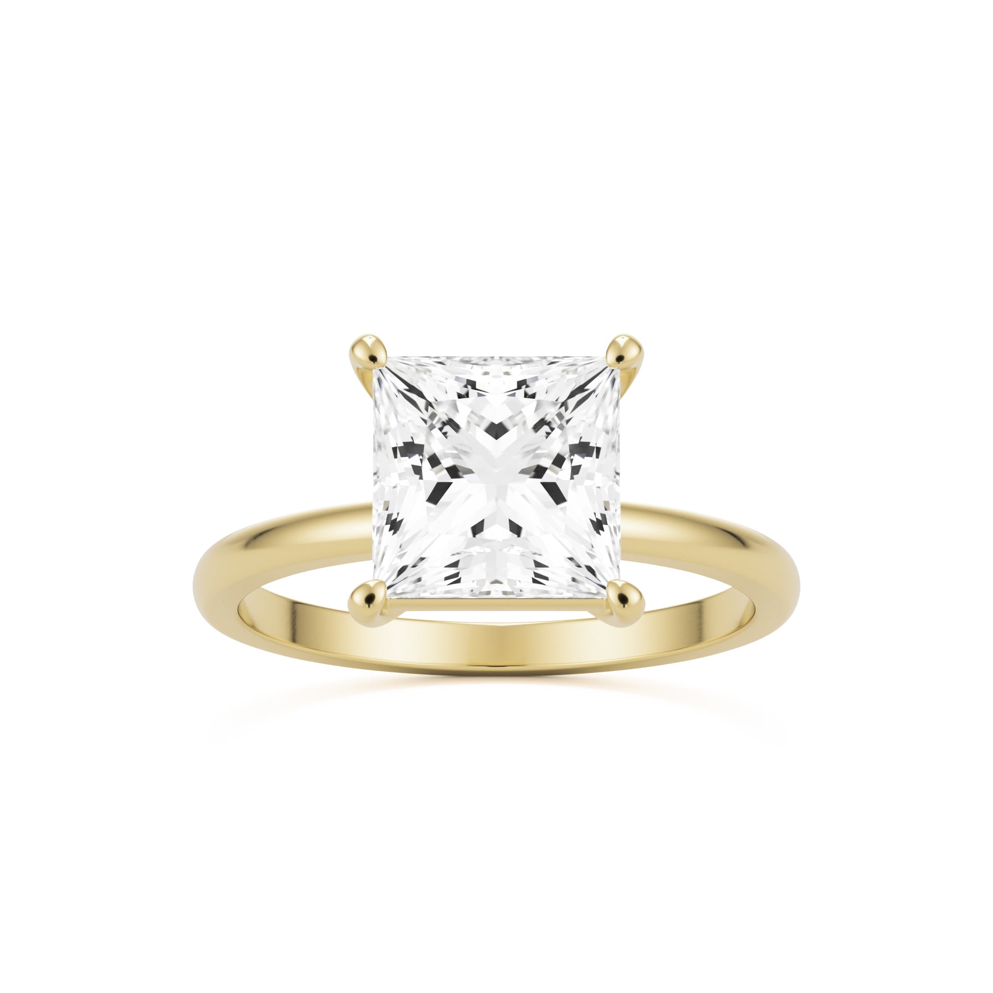 princess plain 14k yellow gold