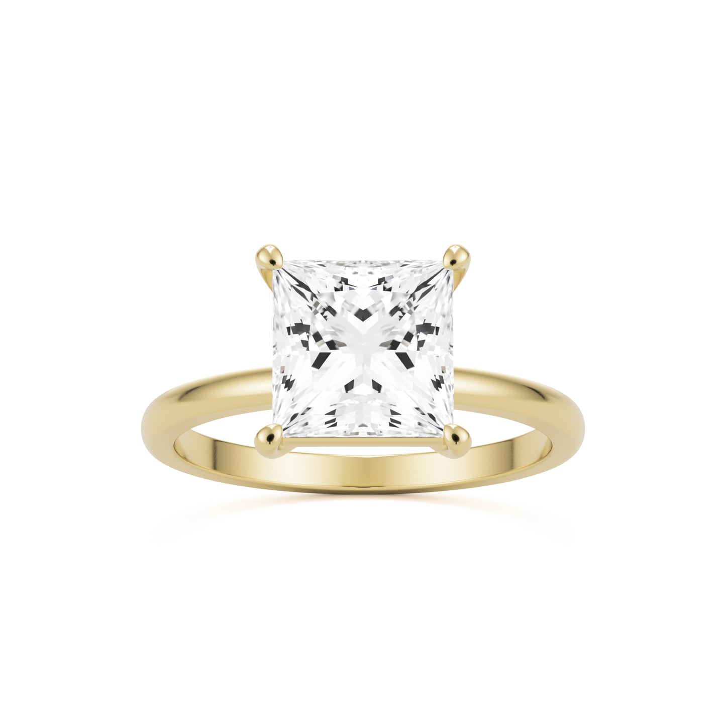 princess plain 14k yellow gold