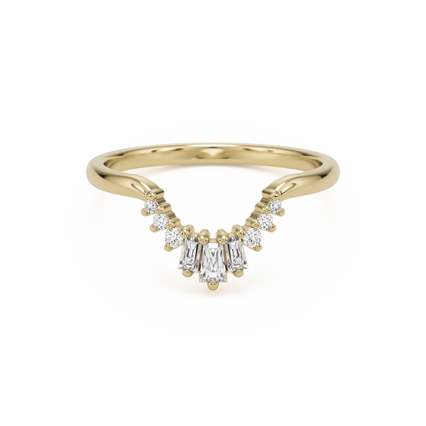 the baguette tiara 14k yellow gold