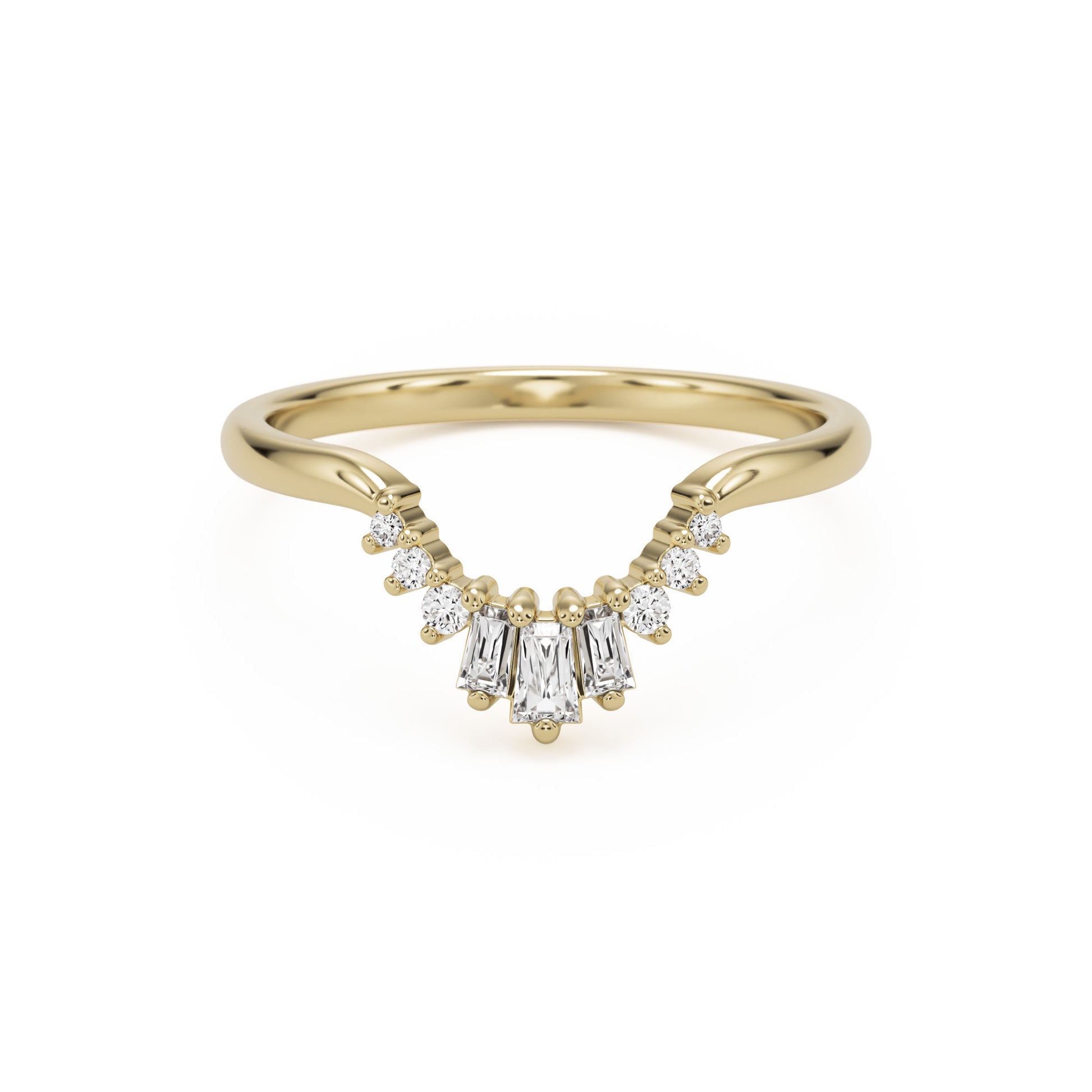the baguette tiara 14k yellow gold