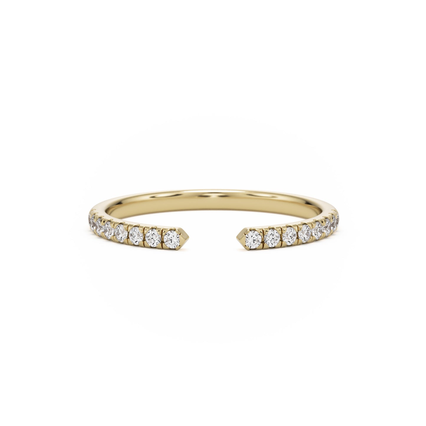 open pave 14k yellow gold