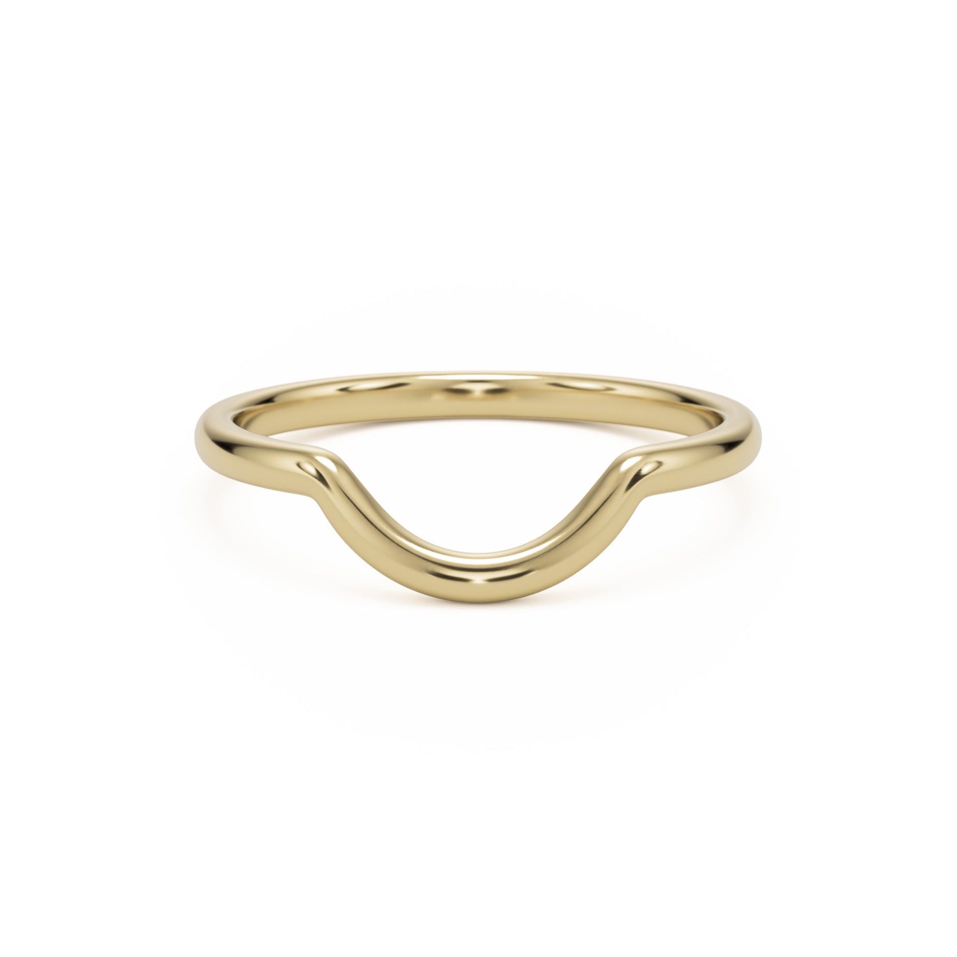 small curve wedding band 14k yellow gold