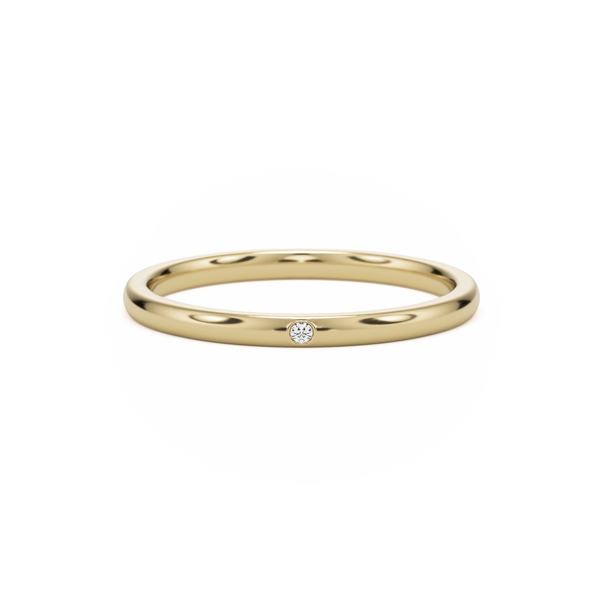 burnished wedding band 14k yellow gold