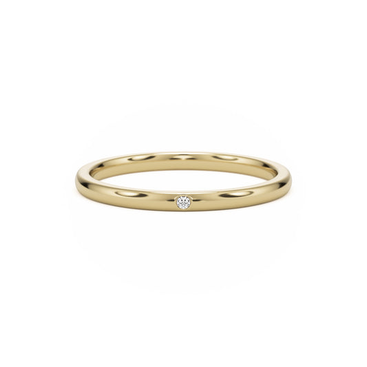 burnished wedding band 14k yellow gold
