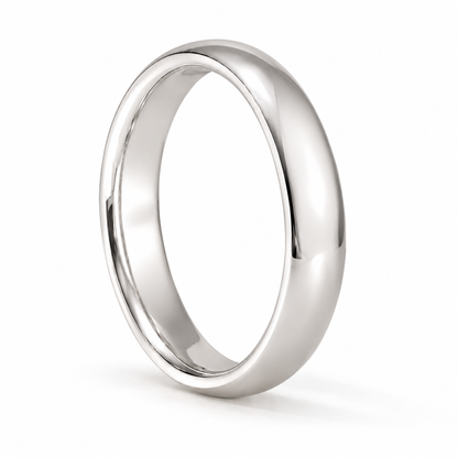 4mm Men's Plain Band 14k white gold