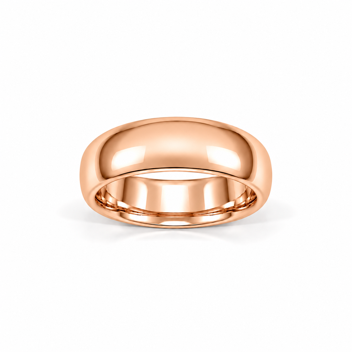 6mm Men's Plain Wedding Band 14k rose gold