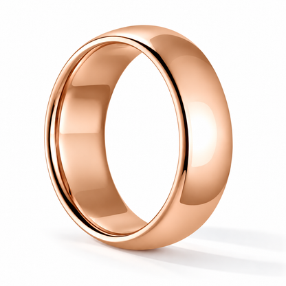 6mm Men's Plain Wedding Band 14k rose gold
