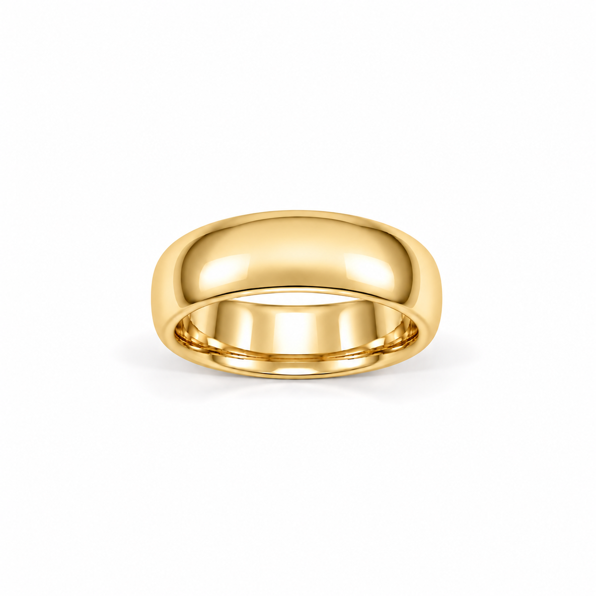 6mm Men's Plain Wedding Band 14k yellow gold