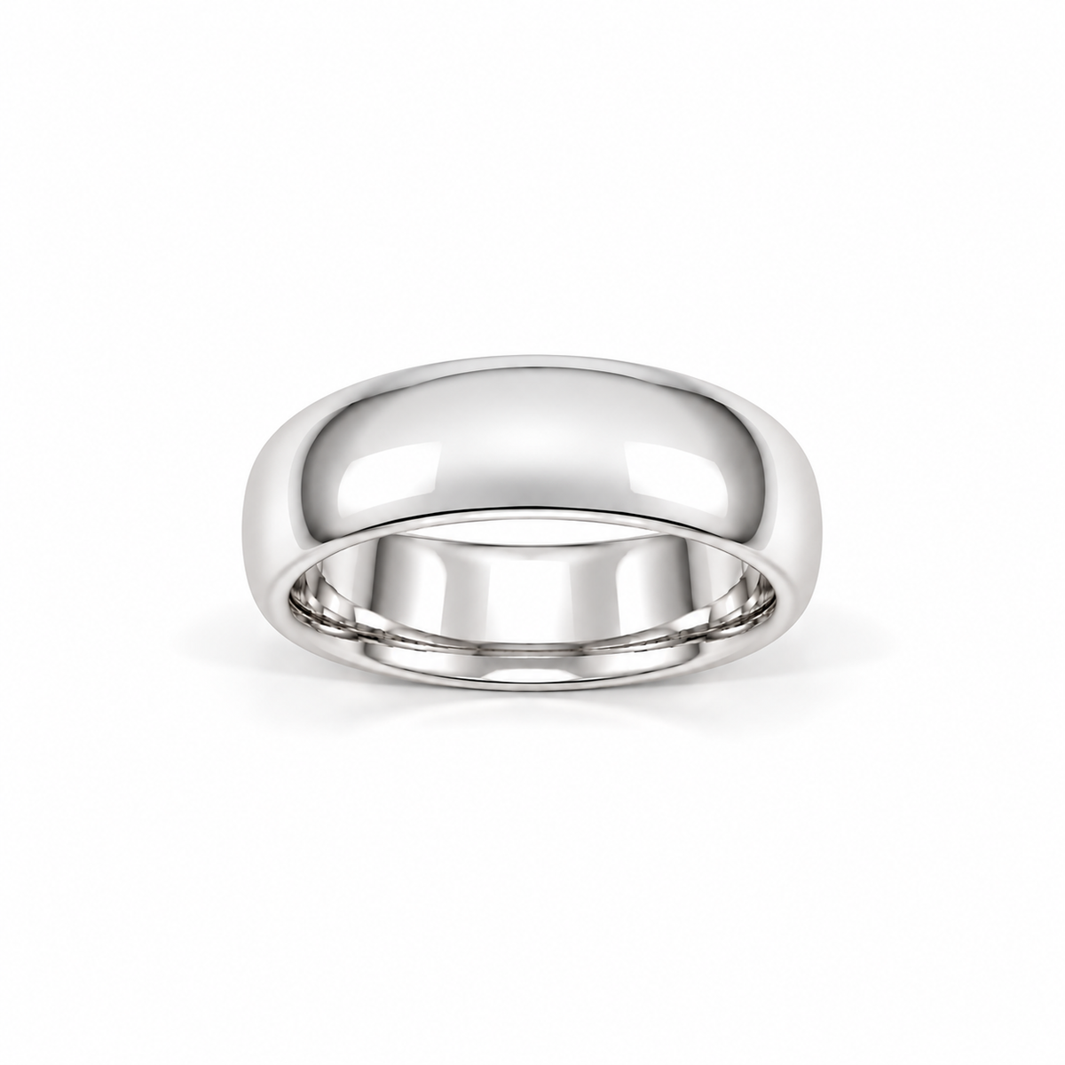 6mm Men's Plain Wedding Band platinum
