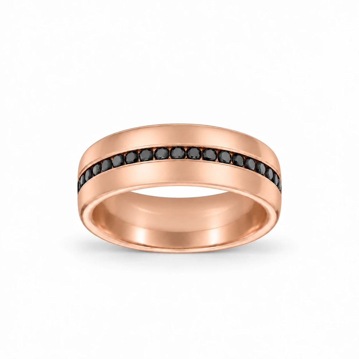 7mm Black Channel Pave 14k rose gold